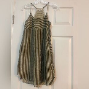 Madewell Black & Tan Striped Dress - Size 0✨